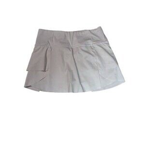 Athleta Momentum Mid-Rise Tennis Skort White Size S Pleated Active Skirt 405654